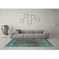 thumbnail image 3 of Ahgly Company Indoor Round Persian Light Blue Traditional Area Rugs, 8' Round, 3 of 4