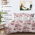 thumbnail image 3 of 3 Piece Red Botanical Duvet Cover Set California King, Microfiber Comforter/Quilt Cover with Corner Ties and 2 Pillowcases, Vintage Nature Flower Floral All Season Soft Bedding with Zipper Closure, 3 of 8