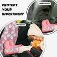 thumbnail image 3 of Pink Cartoon Cute Cat Footprints Mats Back Seat Protectors, Car Seat Protector Vehicle Organizers Waterproof Cover Back Seat Cover for Kids with 3 Storage Pockets 2 Pack, 3 of 5
