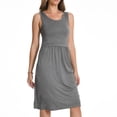 thumbnail image 2 of Bearsland Women’s Sleeveless Maternity Nursing Dress Breastfeeding Pregnancy Clothes With Pockets 2-Pack, 2 of 7