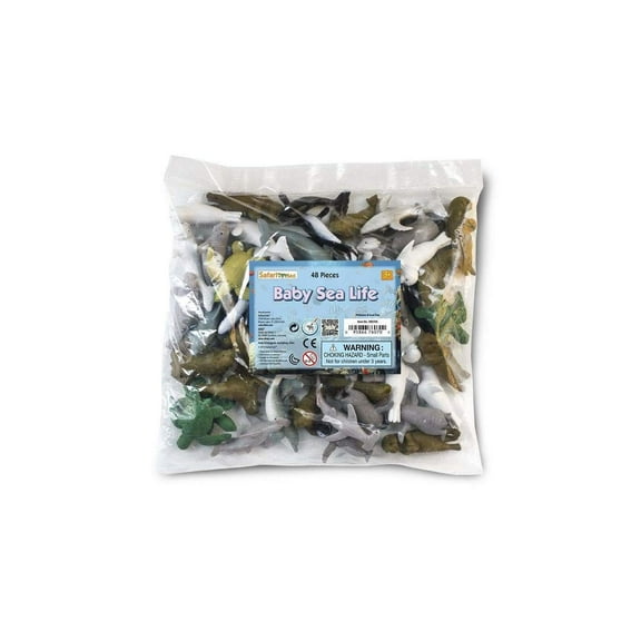 Safari Ltd. Baby Sea Life Bulk Bag - 48 Sea Creature Figurines - Toy Set for Boys, Girls & Kids Ages 3 