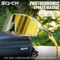 thumbnail image 2 of SCVCN Photochromic Cycling Glasses Sport Sunglasses Clear Men Women 2 Interchangeable Lenses UV400 Protection MTB BMX, 2 of 8