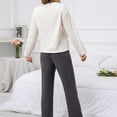 thumbnail image 4 of Xmyrz Womens Pajama Sets Brief Style Softable Pants Set Home Wear Long Sleeve Loose Fit Cool Sleepwear Pj Clothing Suits, 4 of 7