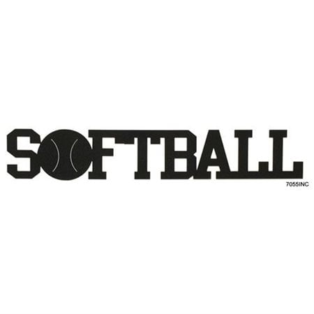 7055 700371828455 Softball Word Metal Wall Art - Hammered Black