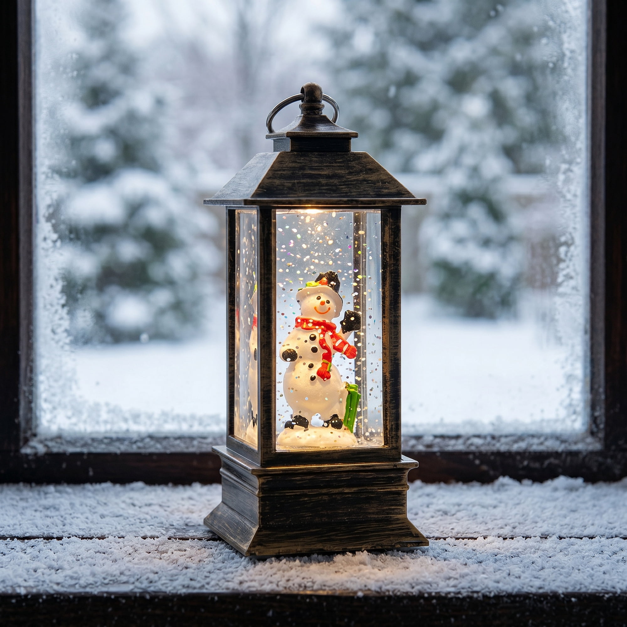 Unique Bargains Christmas Light Up Crystal Ball Mini LED Glitter Sphere Orb Brown Style E