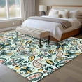thumbnail image 4 of 5'x8' Area Rugs, Boho Sage Green Floral Indoor Outdoor Area Rug for Living Room Bedroom, Farmhouse Botanical Vintage Paisley Flower Washable Bathroom Rugs Kitchen Floor Carpet Mats Home Decor, 4 of 8