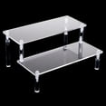 thumbnail image 3 of Yinanstore Multi-Use Transparent Multi Ladder Acrylic Rack Figure Doll Toys Display Stand Perfume Makeup Organizer Display Riser Shelves Showcase , 2 Ladder, 3 of 8