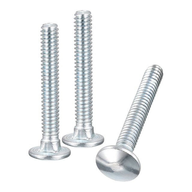 1/4-20x20x2" Carriage Bolt, 8pack Round Head Square Neck Screws, Carbon Steel Zinc Plated, Fully Threaded