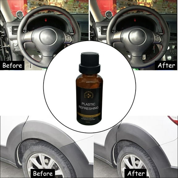 Black Trim Restorer - Plastic Plastic Restorer for Cars, Highly Concentrated Ceramic Crystal Coating, Restore Automotive Exterior Protectant, 30ml/1 Oz