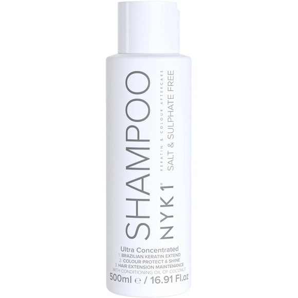 CHAMPÚ SIN SULFATO DE SAL para cabello tratado con color (17 Fl Oz / 500 ml) El mejor cuidado posterior para extensiones (Unisex) Kit de queratina Tratamiento Alisado Reparación Cuidado posterior daña