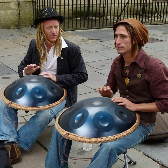 Zen Melodies Handpan - 18" G Minor Steel Drum with 9 Notes for Kids' Meditation & Yoga (Blue)