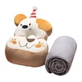 thumbnail image 1 of Almohada para la siesta de escritorio para perros, almohada para el cuello, funda extraíble, encantadora para dormir con cremallera para el coche, el Oreja Amarilla con Manta, 1 of 8