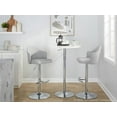 thumbnail image 2 of LumiSource Chrome Metal, Light Grey Fabric Ahoy Adjustable Barstool - Set of 2, 2 of 6