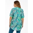 thumbnail image 2 of Roaman's Women's Plus Size Pintuck Tunic Blouse – Y-Neck & Roll-Tab Sleeves, 2 of 3