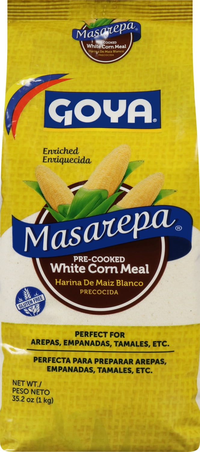 (5 pack) GOYA® Masarepa® – Pre-Cooked White Corn Meal, 35.2 oz Pouch