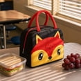 thumbnail image 4 of Cute Cartoon Fox Insulated Lunch Tote Bag for Kids, Black Animal Print Portable Thermal Cooler Handbag for School Picnic Travel Food Storage, 4 of 7