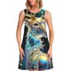 thumbnail image 1 of Balery Colorful Stained Glass Deer Vestidos de verano para mujer con estampado: vestido holgado sin mangas, vestido playero informal y cómodo para días calurosos., 1 of 7