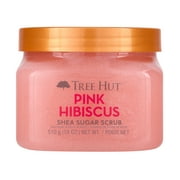 Tree Hut Body Scrub, Shea Sugar Hydrating Exfoliator for Softer, Smoother Skin, Pink Hibiscus, 18 oz