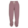 thumbnail image 4 of Clearance! sweatpants women women's pants Women's Solid Color Casual Sports Tie Up Waist With Plush Sweater Material Pants Best Sale Pink2, 4 of 4