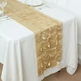 thumbnail image 6 of Balsa Circle 12x108 in Champagne 3D Leaves Petal Design Taffeta Table Runner Party Events Home Decorations Supplies, 6 of 8