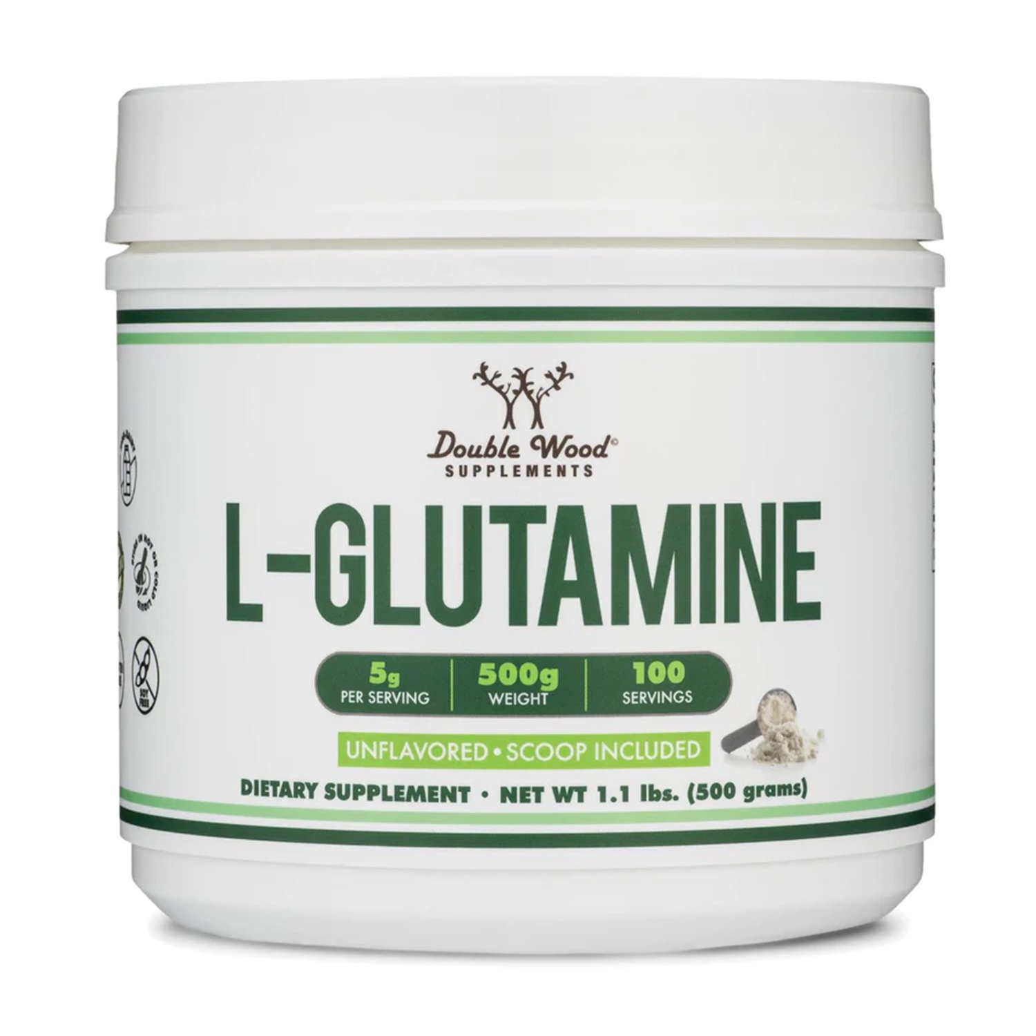 L-Glutamine Powder, Supports Active Lifestyle & Fitness, 500 Grams, Double Wood Supplements