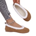 thumbnail image 6 of Domzle Ballet Flats for Women Fuzzy Quilted Indoor Outdoor House Shoes Cute Plush Slip On Ballerina Slippers Faux Suede Trim Round Toe Casual Cozy Brown, 6 of 7