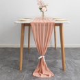 thumbnail image 2 of Banquet Decoration Tables Runner Chiffon Tablecloth Rose Gold Simple Holiday Party Supplies Solid Color Polyester Fabric, 2 of 15