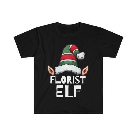 Florist Elf Christmas Unisex T-shirt, S-3XL Holidays Xmas Elves
