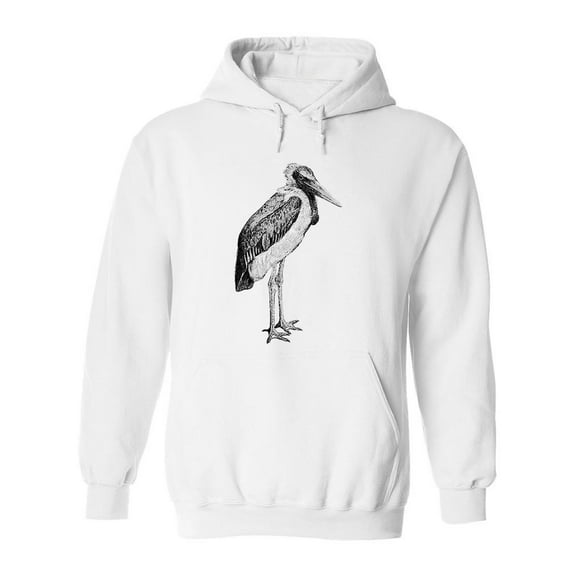 Marabou Stork Drawing Hoodie Men -Image by Shutterstock, Male Small