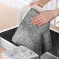 thumbnail image 6 of 10-Pack Bamboo Charcoal Kitchen Dish Cloths, Highly Absorbent Non-Stick Oil Cleaning Rags, Reusable Lint-Free Washcloths for Plates, Cutlery & Countertops, Grey, 6 of 8