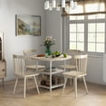 thumbnail image 2 of HOMCOM 39.4 Inch Industrial Dining Table with Storage Shelves Oak, 2 of 10