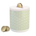 thumbnail image 1 of Green Piggy Bank, Picnic Table Inspired Modern Geometric Pattern in Square Shapes Retro, Ceramic Coin Bank Money Box for Cash Saving, 3.6" X 3.2", Pistachio Green White, by Ambesonne, 1 of 4