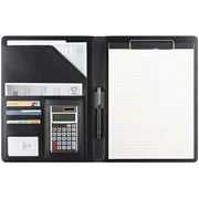 Handsome PU Leather Business Portfolio Folder,Resume Folder-Interview/Legal Document Organizer & Business Card Holder -