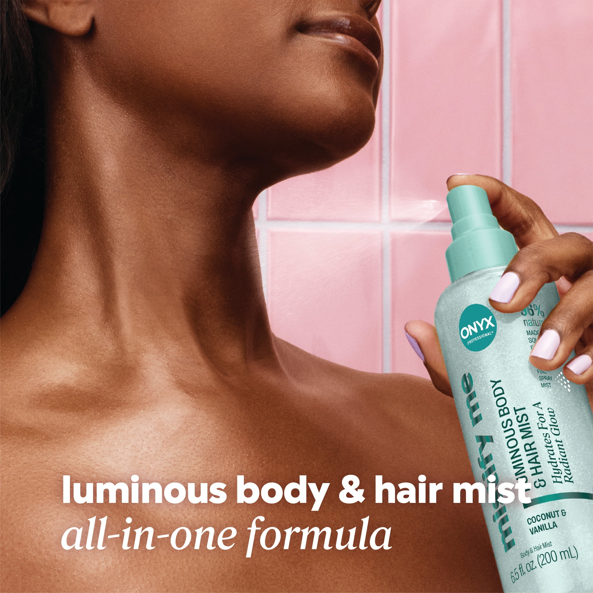 Onyx Professional Mistify Me Luminous Body and Hair Mist, Coconut and Vanilla, 6.5 fl oz.