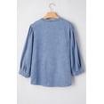 thumbnail image 4 of Casual Denim Blouse with Pin tuck Bust and Flowy Fit for All Body Shapes [ZhiHiMeRi] | (US 4-6)S, 4 of 10