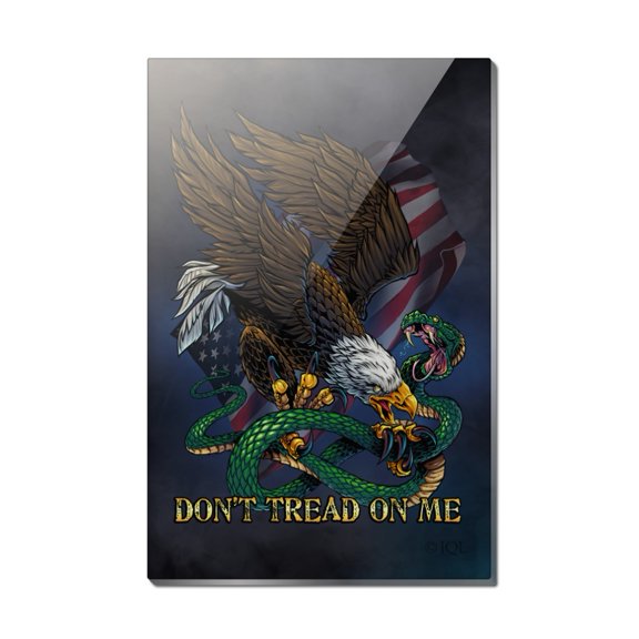 Don't Tread On Me Eagle Snake Rectangle Acrylic Fridge Refrigerator Magnet