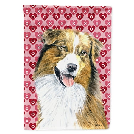 - Australian Shepherd Hearts Love Valentine's Day Garden Flag