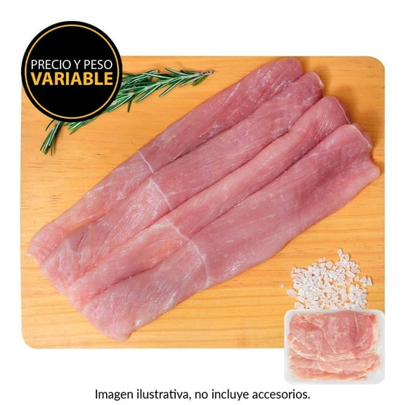 Milanesa de cerdo por kg peso aprox por charola 700 a 800 g