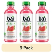 (3 pack) Bai Kula Watermelon Antioxidant Infused Water Beverage, 18 fl oz, Bottle