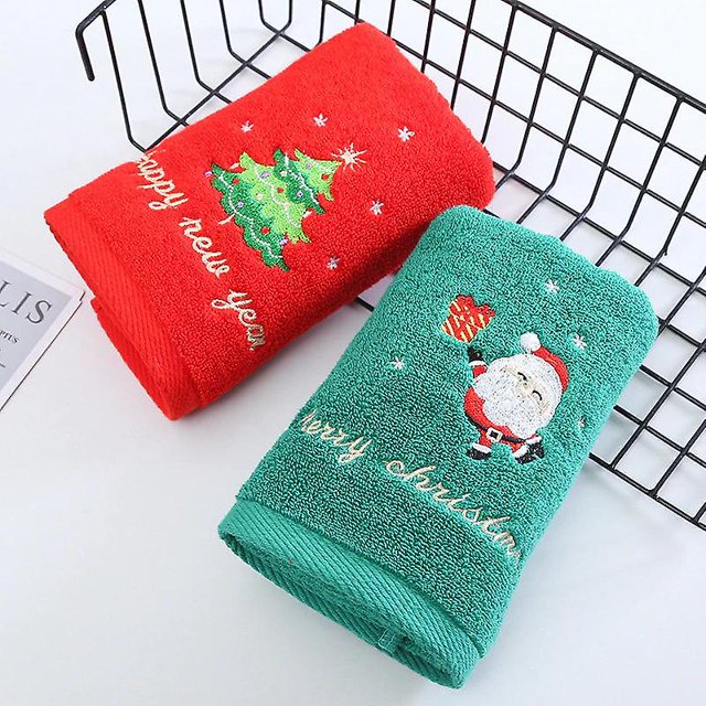 Nueva Navidad Toalla de cara de Navidad Decoración de Navidad Papá Noel rojo Regalo de A?o Nuevo Hogar Ba?o Lavado de manos ZefeiWu 1327533514996