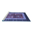 thumbnail image 2 of Ahgly Company Machine Washable Indoor Square Abstract Blue Contemporary Area Rugs, 8' Square, 2 of 4