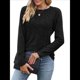 thumbnail image 2 of Blusas Elegantes e Informales de Larga para Mujer, Ropa Informal de Negocios, Suéteres Cálidos de Otoño. Negro XXL, 2 of 9