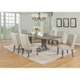 thumbnail image 5 of Rustic Gray Dining Chairs (Set of 2) with Gray Linen Fabric Tufted Seats, 5 of 5