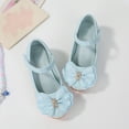 thumbnail image 6 of Staki Toddler Mary Jane Shoes Girls Mary Jane Dress Shoes Low Heel Glitter Patent Bow Kids Party Wedding Flower Girl School Shoes Blue,12 Little Kid, 6 of 7