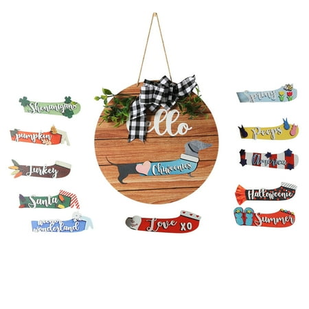 

VBXOAE DIY Interchangeable Dog Clothes A Variety Of Festival Doorplates Are Hung With Signs Seasonal Pendants