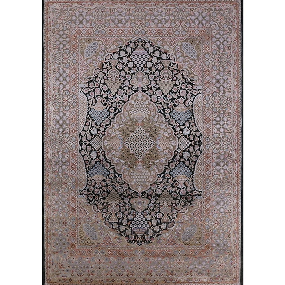 Ahgly Company Indoor Rectangle Mid-Century Modern Coffee Brown Oriental Area Rugs, 7' x 9'