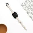 thumbnail image 3 of WFEAGL Apple Watch Leather Band Replacement Wristband 42mm 44mm 45mm Ivory/Black, 3 of 6