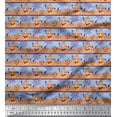 thumbnail image 1 of Soimoi Poly Georgette Fabric Spider Web & Pumpkin Halloween Print Fabric by The Yard 52 Inch Wide, 1 of 1