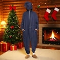 thumbnail image 6 of Womens One Piece Jumpsuits Zip-Up Pajamas Casual Hooded Onesies Long Sleeve Jogger Playsuits Loungewear with Pockets Navy, L, 6 of 7