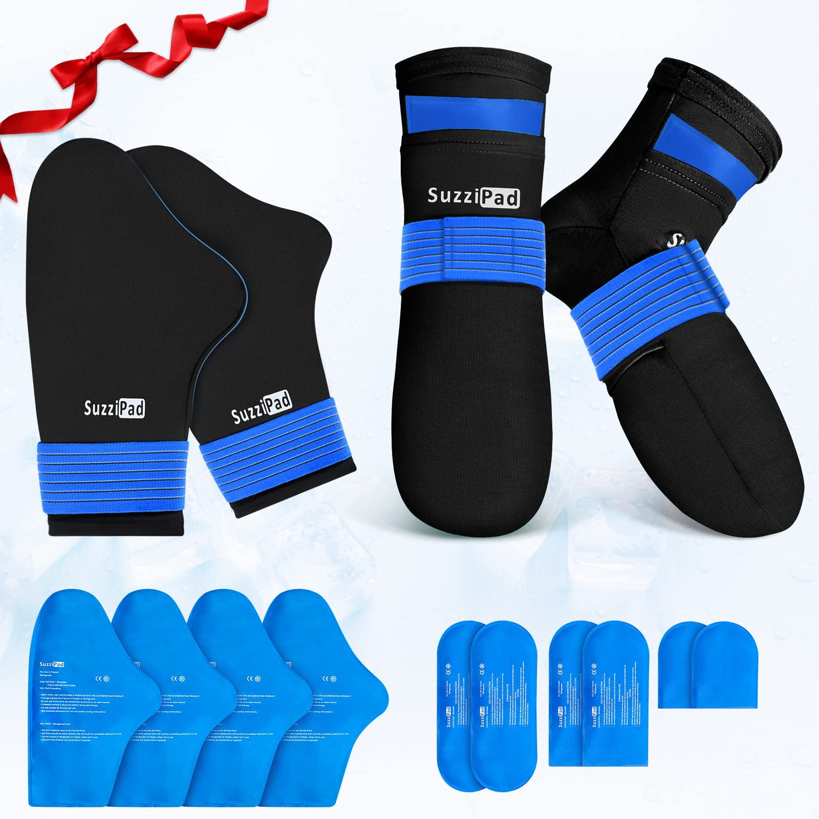 SuzziPad Cold Therapy Socks & Hand Ice Pack, Cold Gloves for